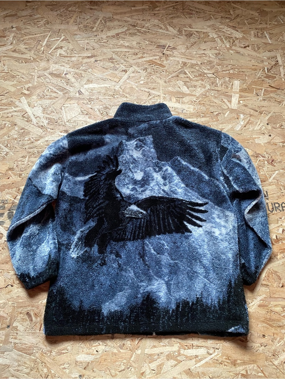 Men's Gray Eagle Mountain Raven Zip-Up Fleece Jacket